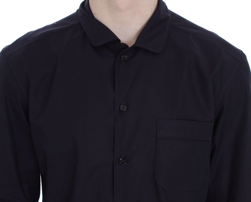 Men’s Dolce &amp; Gabbana Purple Striped Cotton Pajama Lounge Shirt