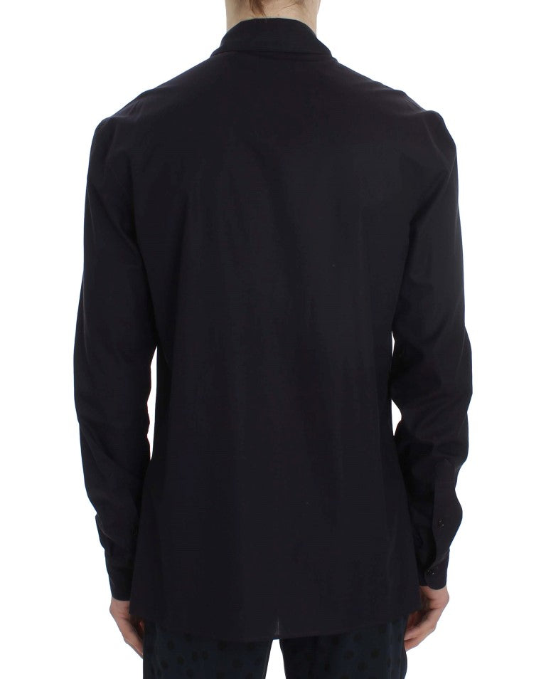 Men’s Dolce &amp; Gabbana Purple Striped Cotton Pajama Lounge Shirt