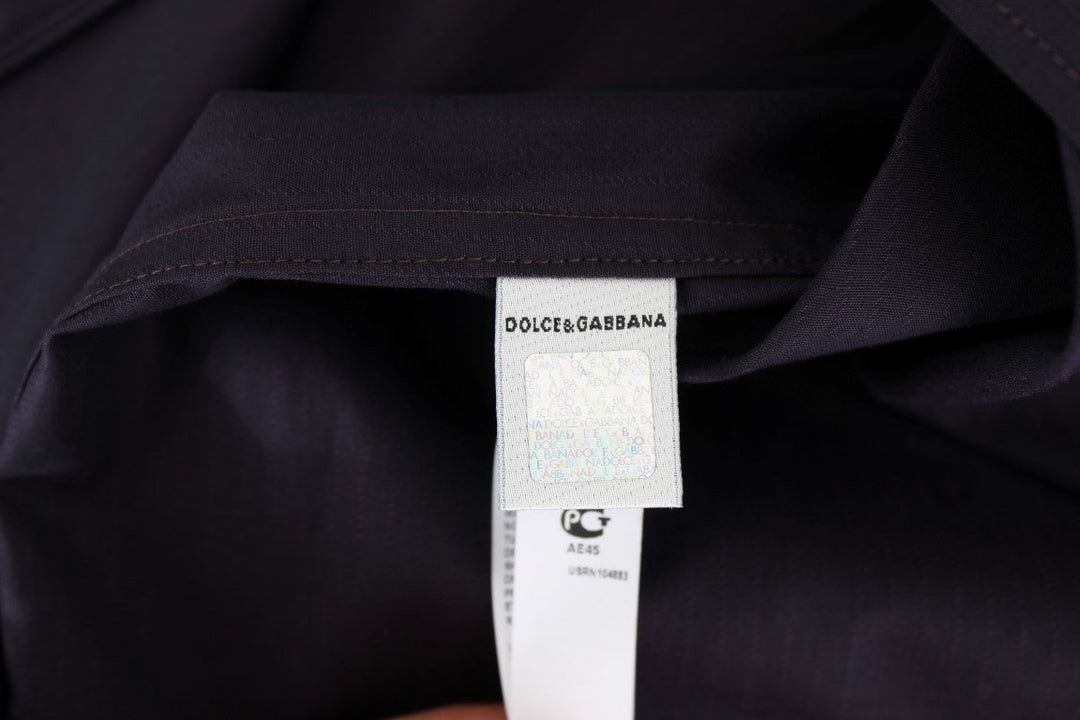 Men’s Dolce &amp; Gabbana Purple Striped Cotton Pajama Lounge Shirt