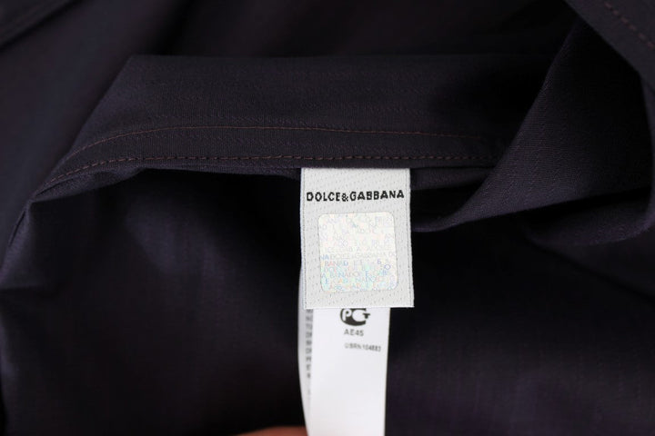 Men’s Dolce &amp; Gabbana Purple Striped Cotton Pajama Lounge Shirt