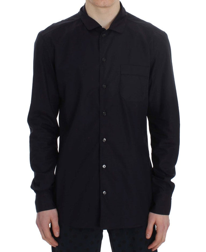 Men’s Dolce &amp; Gabbana Purple Striped Cotton Pajama Lounge Shirt