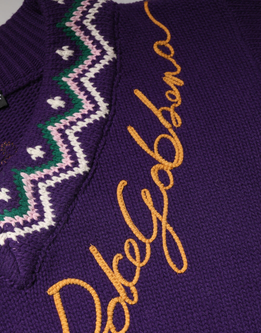 Men’s Dolce &amp; Gabbana Purple Wool Dg Logo Men Knit Pullover Sweater