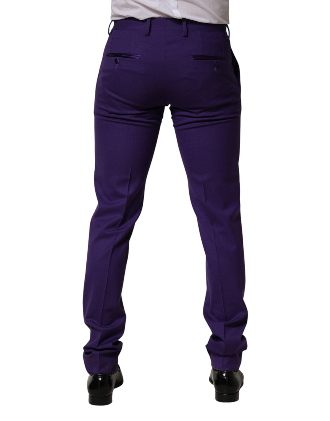 Men’s Dolce &amp; Gabbana Purple Wool Skinny Dress Men Trouser Pants