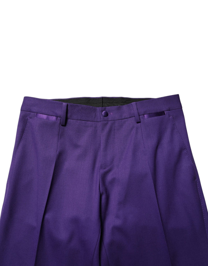 Men’s Dolce &amp; Gabbana Purple Wool Skinny Dress Men Trouser Pants