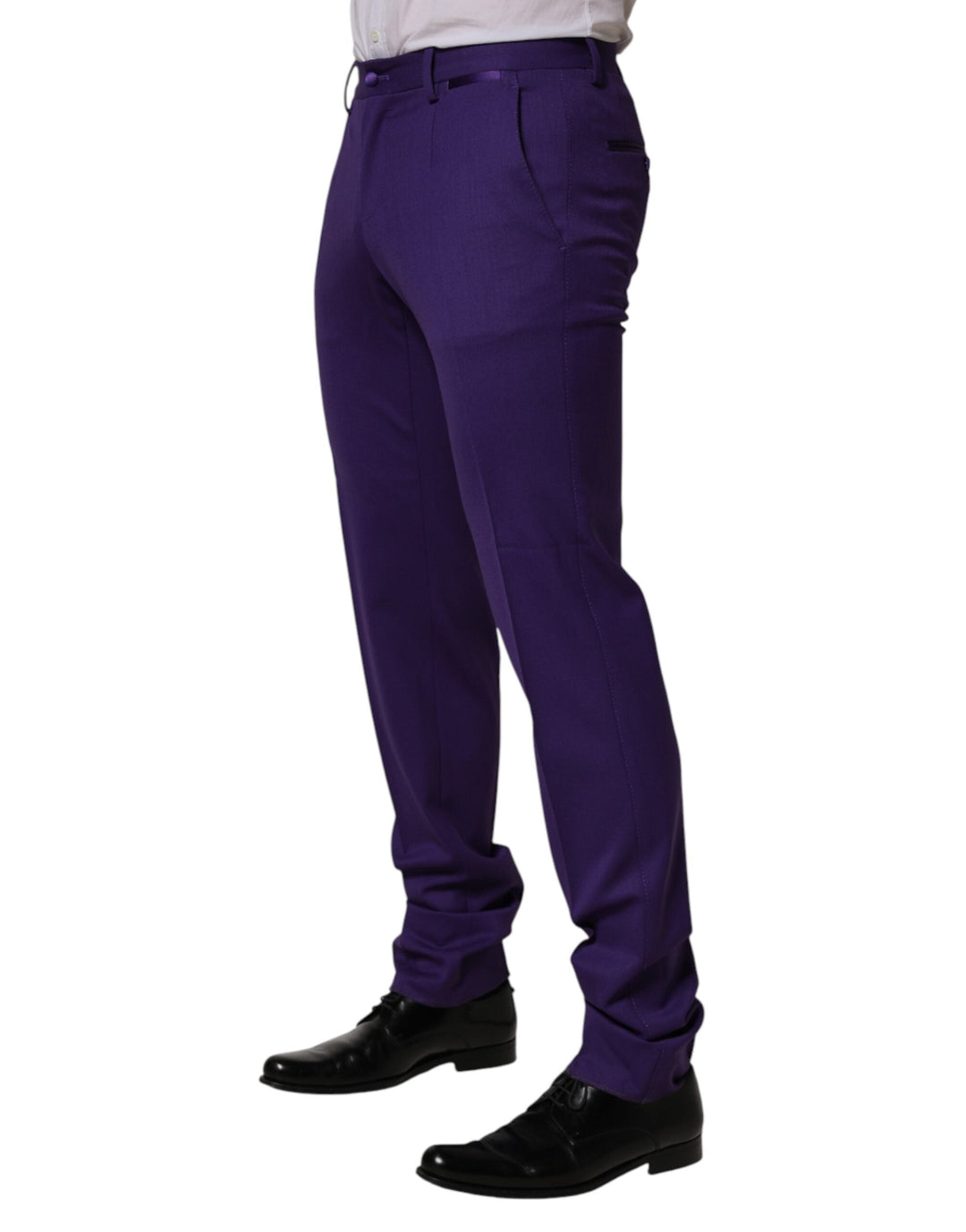 Men’s Dolce &amp; Gabbana Purple Wool Skinny Dress Men Trouser Pants