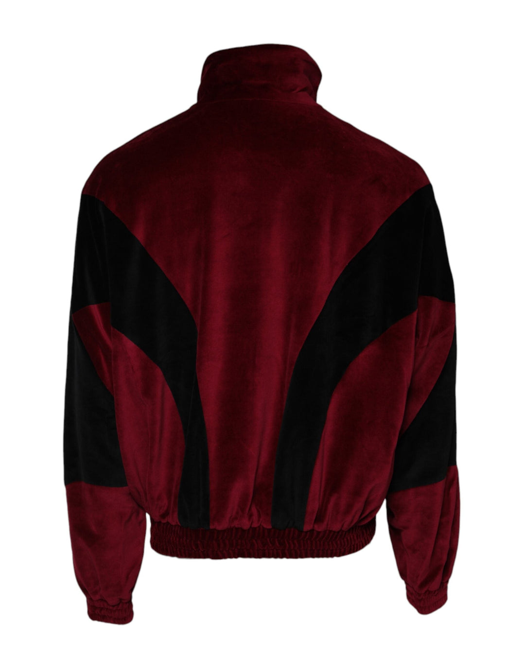 Men’s Dolce & Gabbana Red Black Cotton Logo Fullzip Bomber Jacket