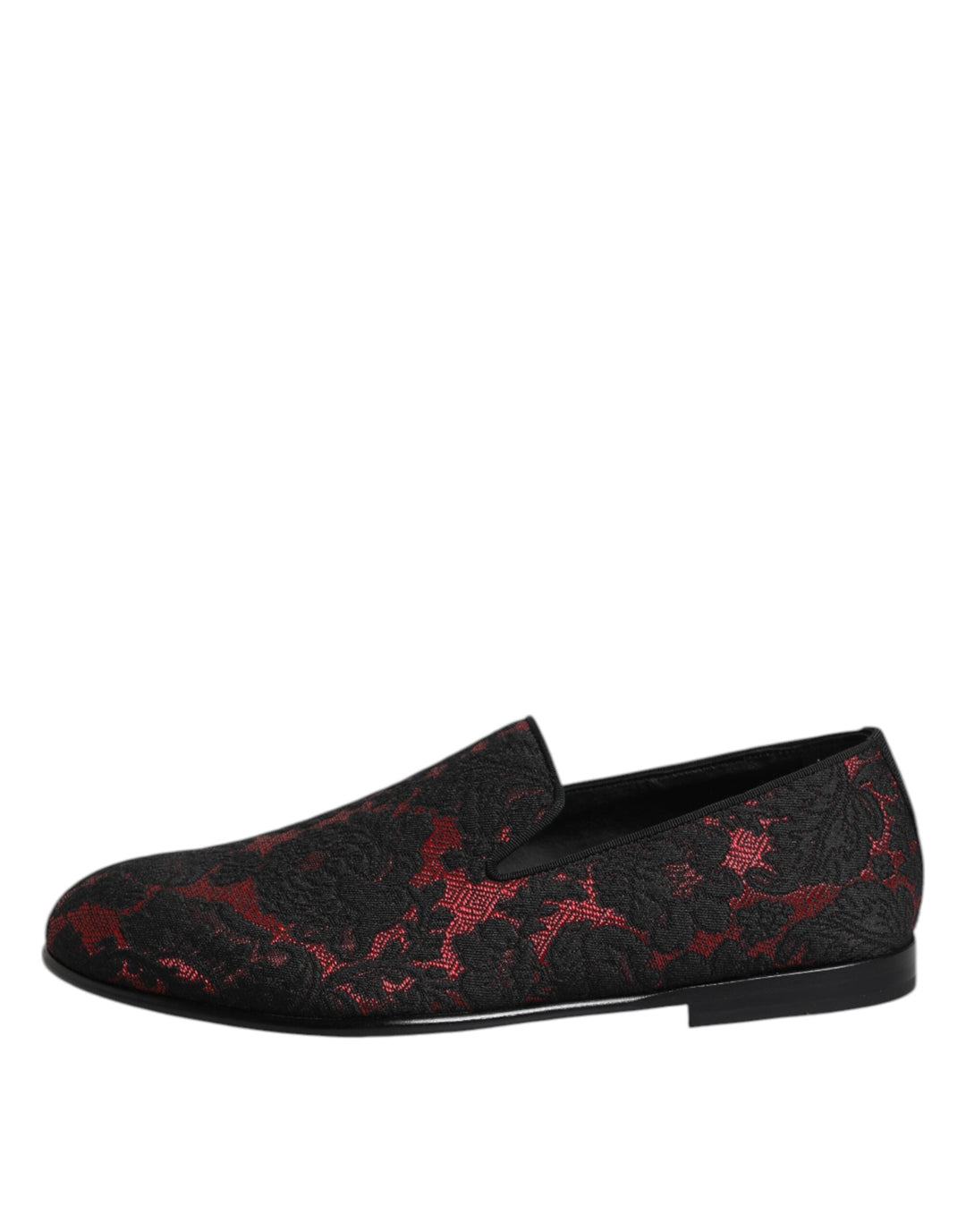 Men’s Dolce &amp; Gabbana Red Black Jacquard Slip on Men Loafers Shoes