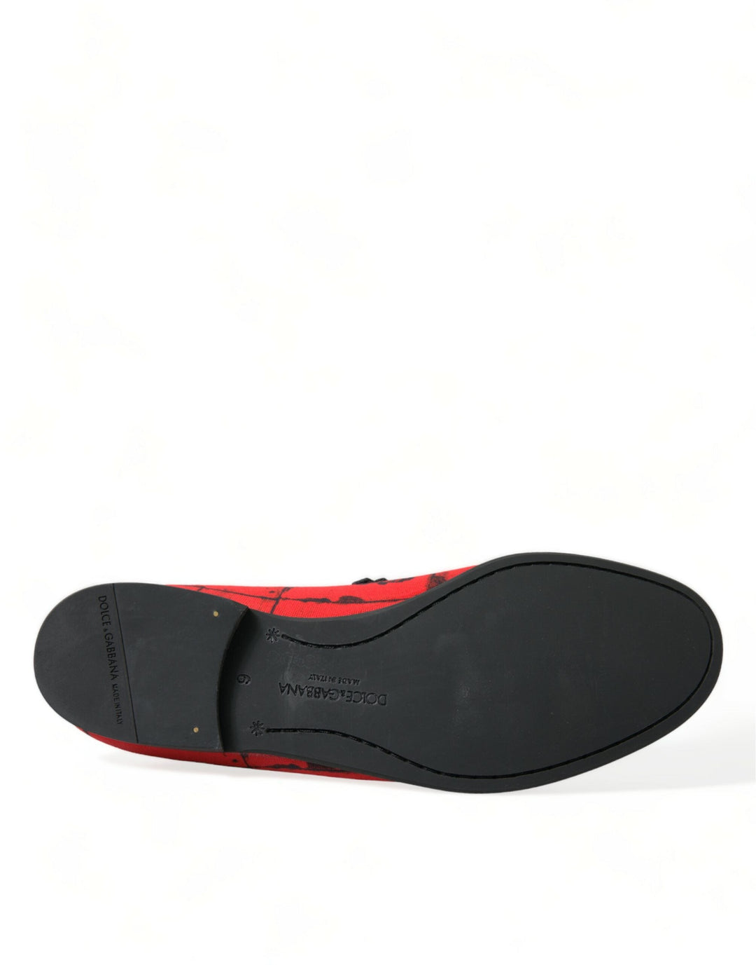 Men’s Dolce &amp; Gabbana Red Black Torero Loafers Slippers Men Shoes