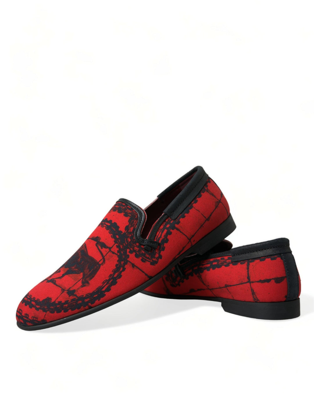 Men’s Dolce &amp; Gabbana Red Black Torero Loafers Slippers Men Shoes