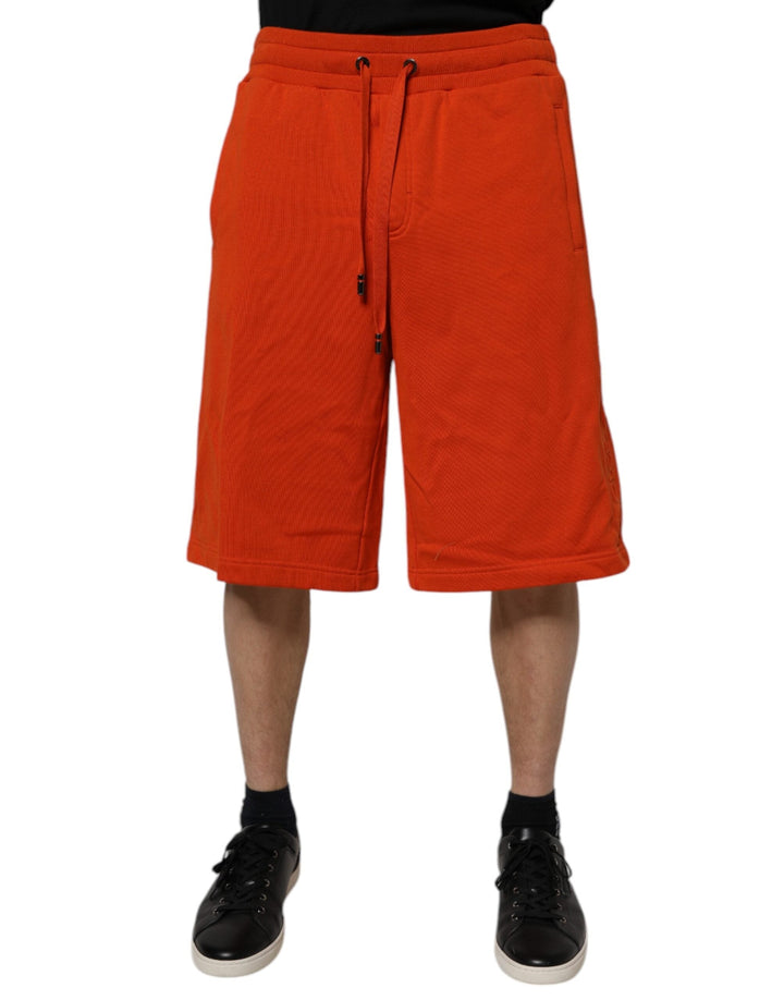 Men’s Dolce &amp; Gabbana Red Cotton Blend Mid Waist Men Bermuda Shorts