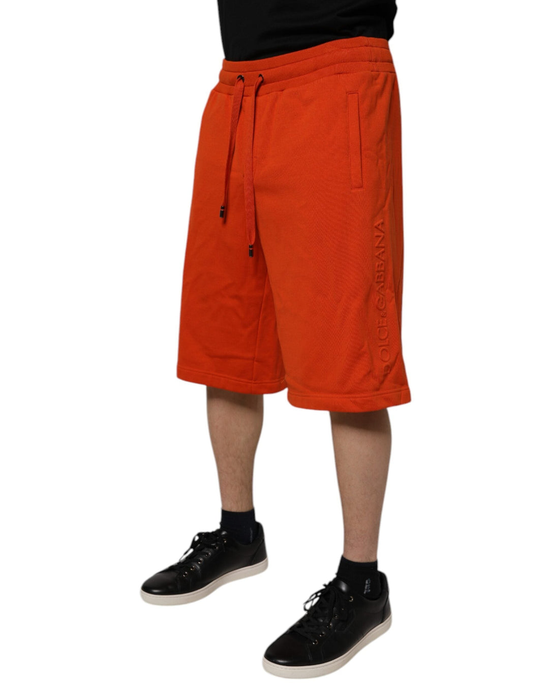 Men’s Dolce &amp; Gabbana Red Cotton Blend Mid Waist Men Bermuda Shorts