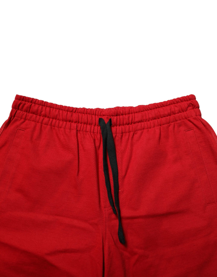 Men’s Dolce &amp; Gabbana Red Cotton Midwaist Drawstring Bermuda Pants