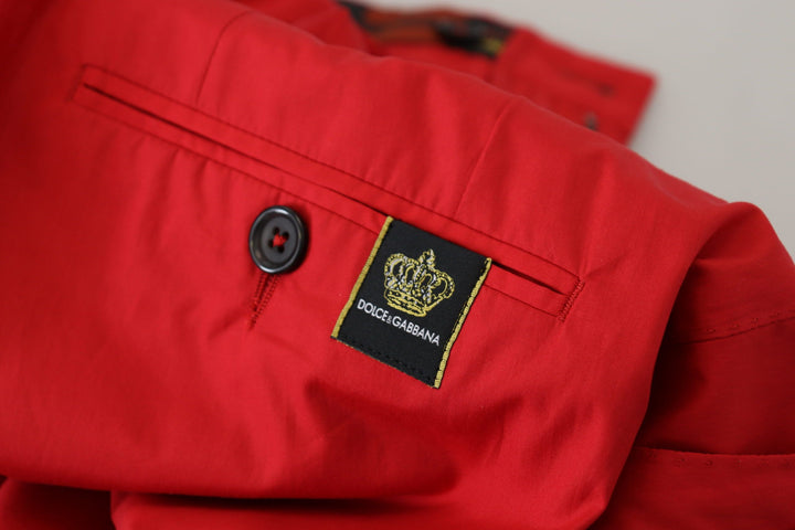 Men’s Dolce &amp; Gabbana Red Cotton Slim Fit Trousers Chinos Pants