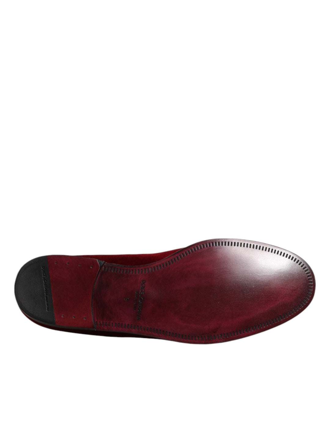 Men’s Dolce &amp; Gabbana Red Cotton Velvet Slip on Loafers Formal Shoes