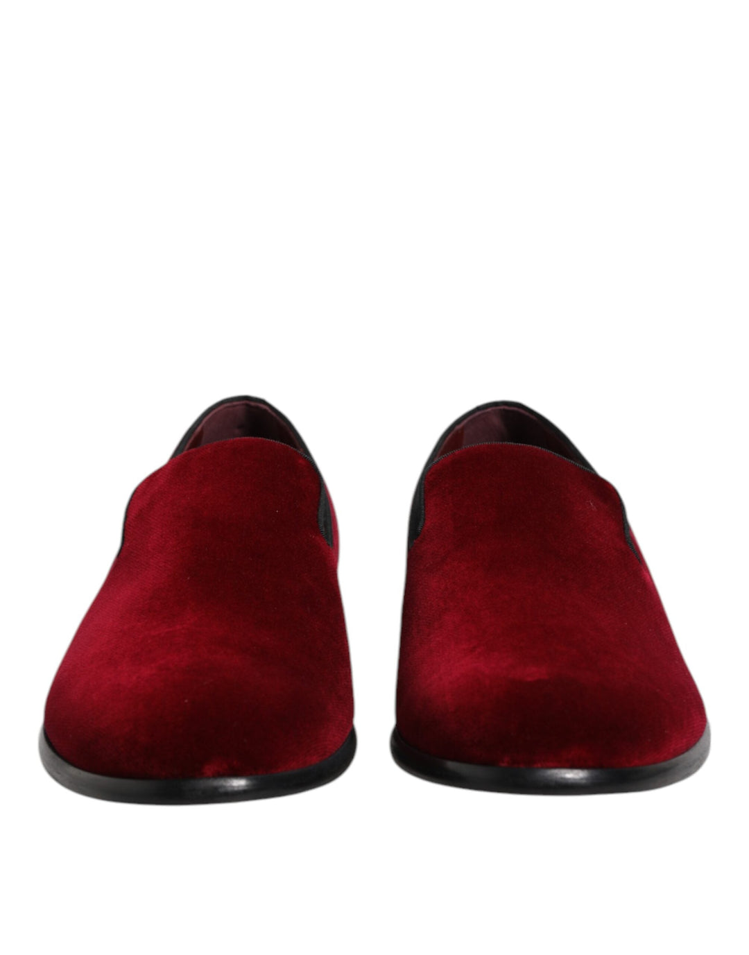 Men’s Dolce &amp; Gabbana Red Cotton Velvet Slip on Loafers Formal Shoes