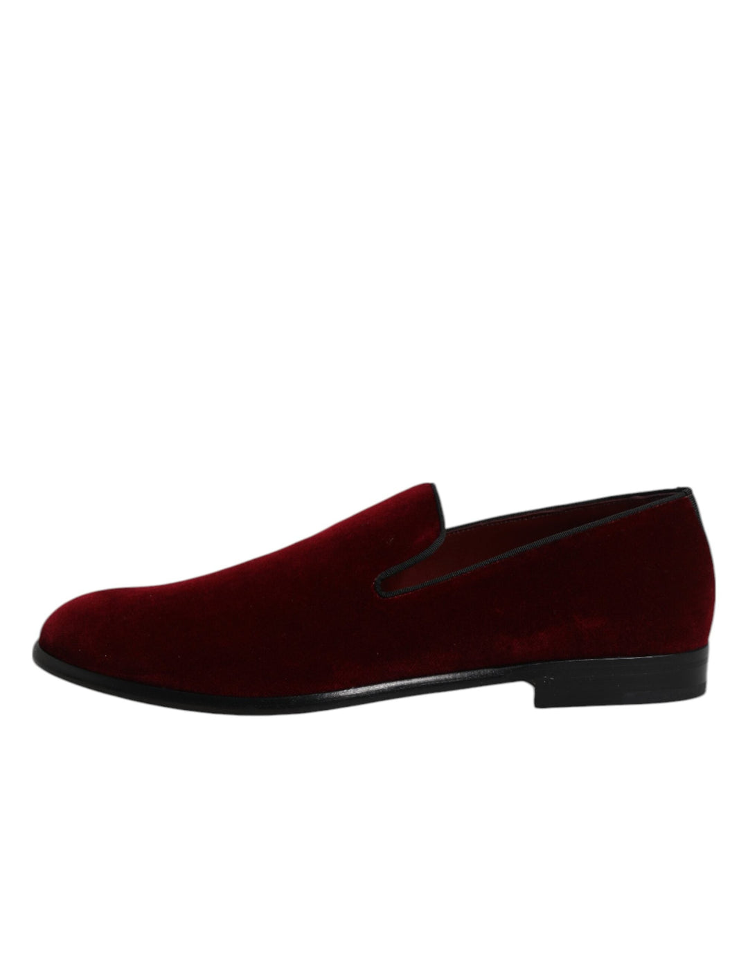 Men’s Dolce &amp; Gabbana Red Cotton Velvet Slip on Loafers Formal Shoes