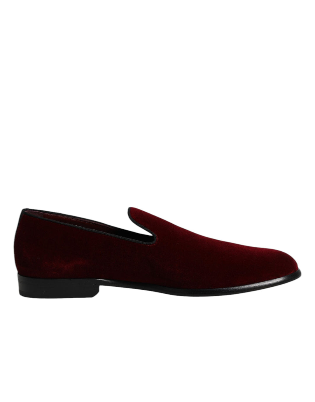 Men’s Dolce &amp; Gabbana Red Cotton Velvet Slip on Loafers Formal Shoes