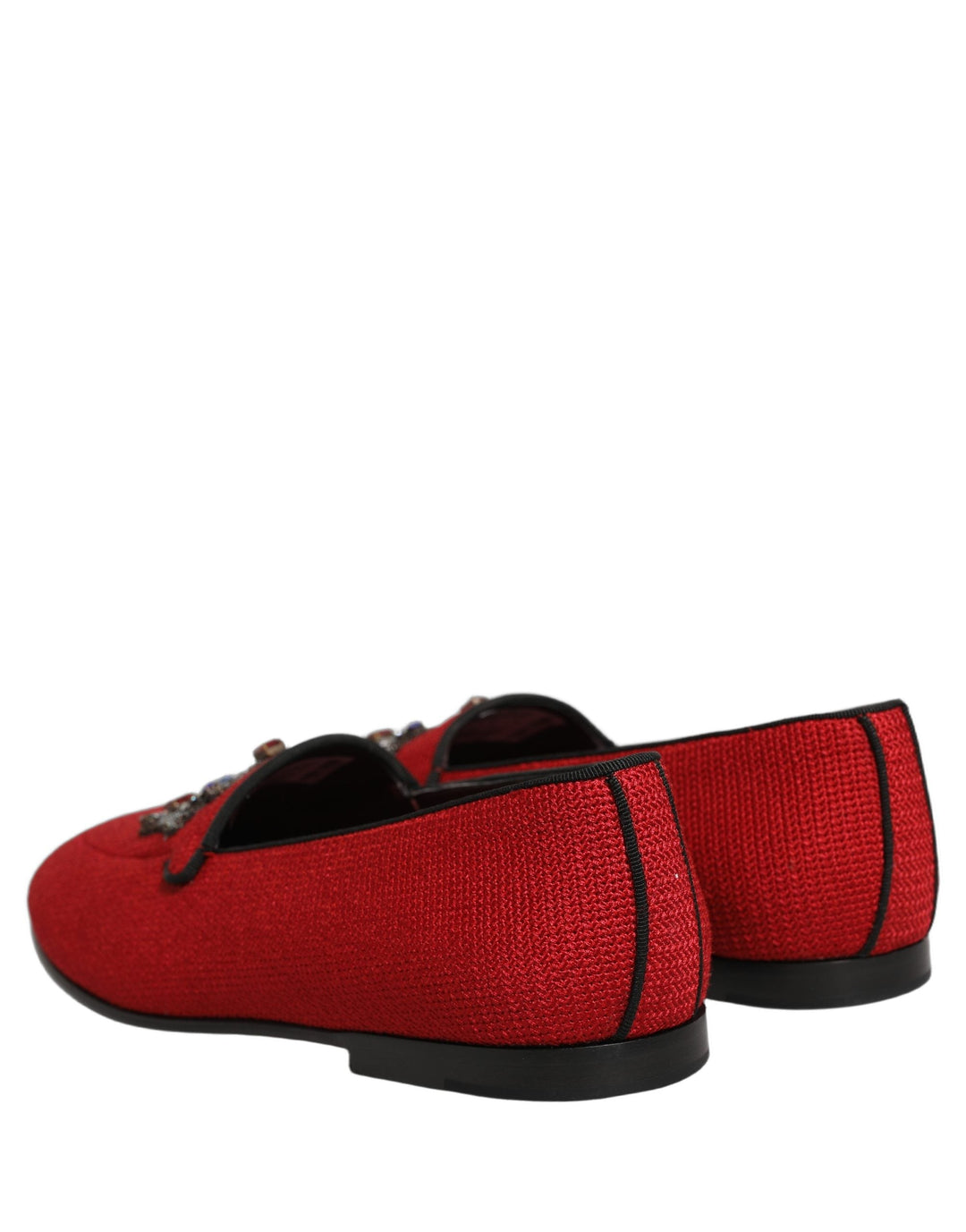 Men’s Dolce &amp; Gabbana Red Crown Embellished Dress Loafers Shoes