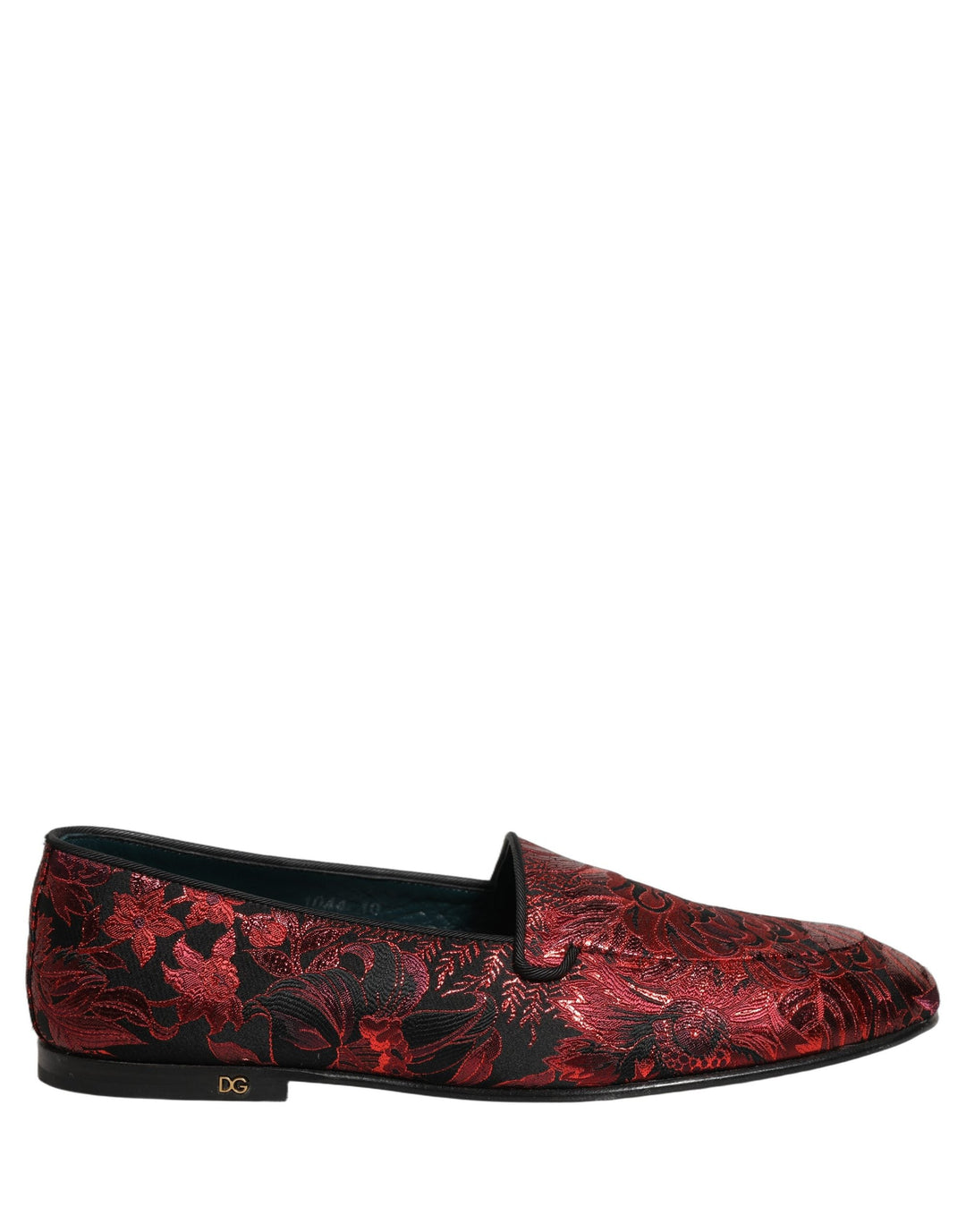 Men’s Dolce &amp; Gabbana Red Floral Jacquard Slip on Loafers Shoes