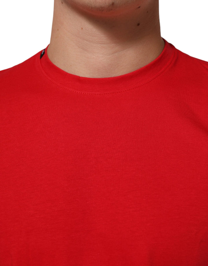 Dolce &amp; Gabbana Red Goodluck 2023 Cotton Crew Neck T-shirt