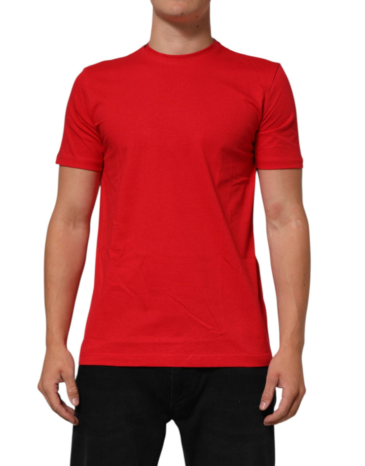 Dolce &amp; Gabbana Red Goodluck 2023 Cotton Crew Neck T-shirt