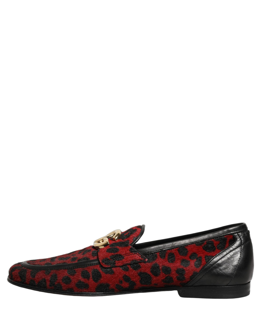 Men’s Dolce &amp; Gabbana Red Leopard Print Pony Hair Dress Loafers Shoes