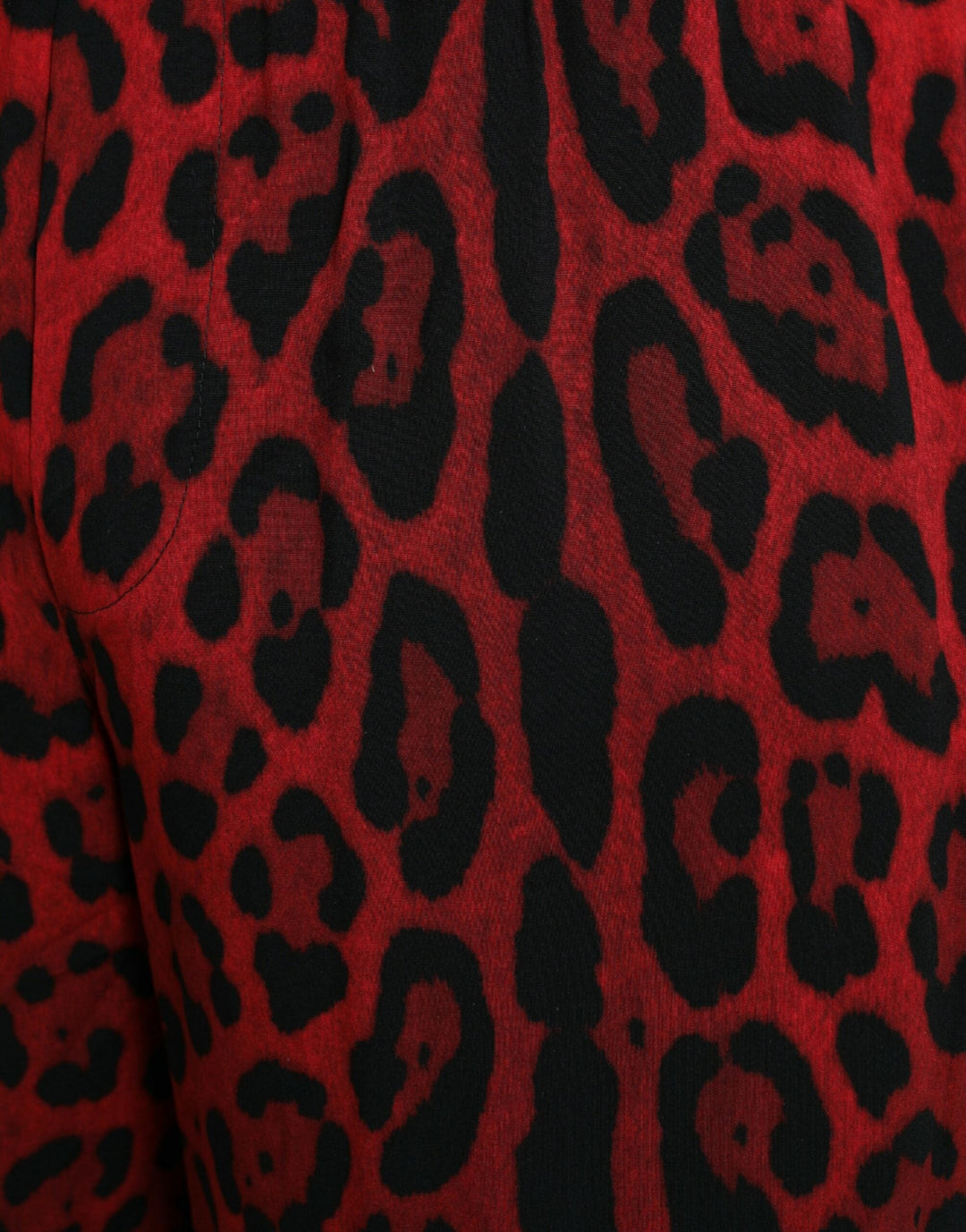 Men’s Dolce &amp; Gabbana Red Leopard Print Viscose Bermuda Shorts