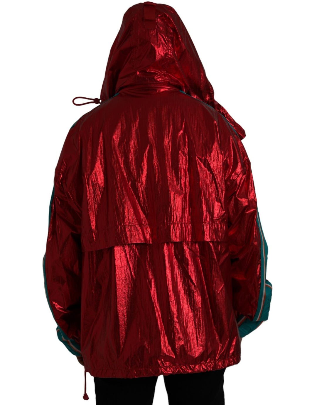 Men’s Dolce &amp; Gabbana Red Nylon Hooded Pullover Sweatshirt Jacket