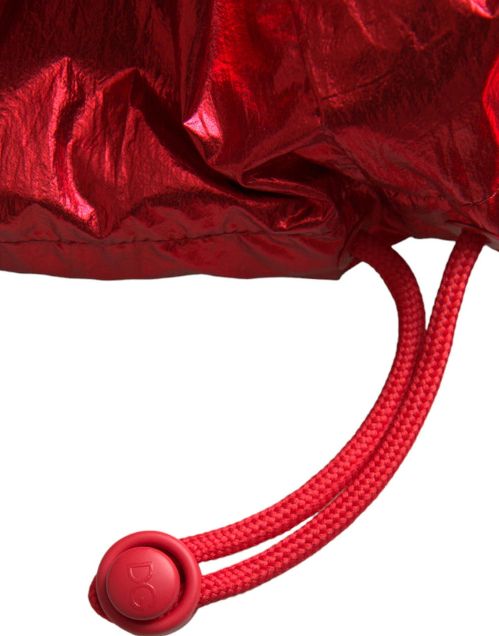 Men’s Dolce &amp; Gabbana Red Nylon Hooded Pullover Sweatshirt Jacket
