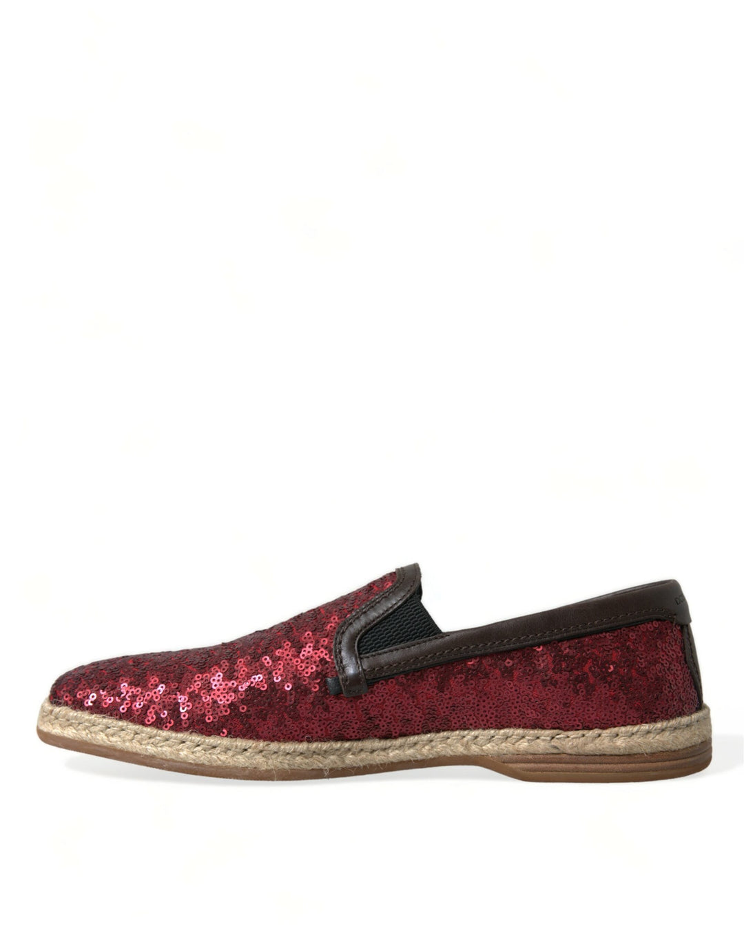 Men’s Dolce &amp; Gabbana Red Sequined Loafers Slippers Men Shoes