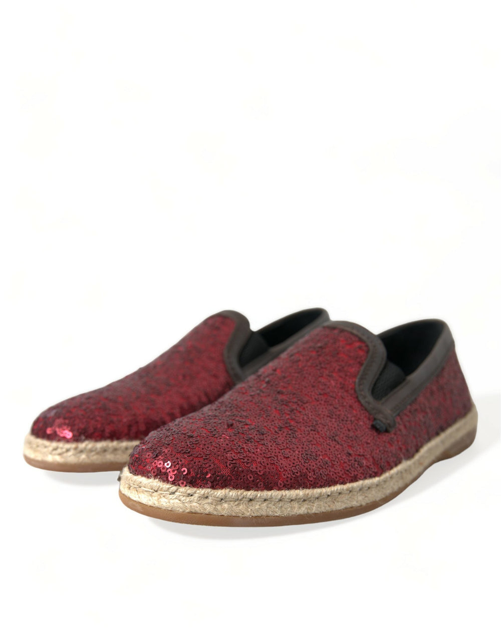 Men’s Dolce & Gabbana Red Sequined Loafers Slippers Men Shoes