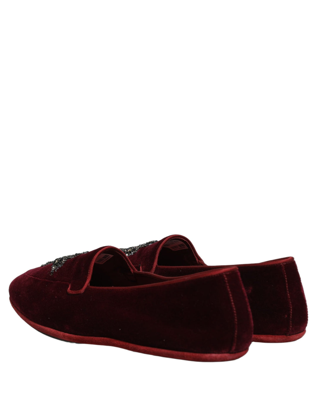 Men’s Dolce &amp; Gabbana Red Suede Embellished Men Dress Loafers Shoes