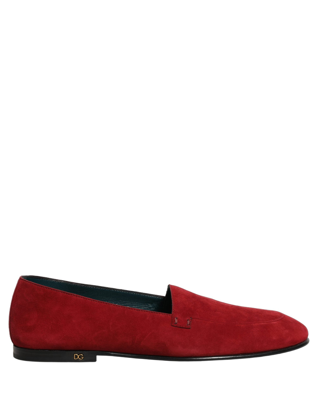 Men’s Dolce &amp; Gabbana Red Suede Logo Slip on Flats Loafers Shoes