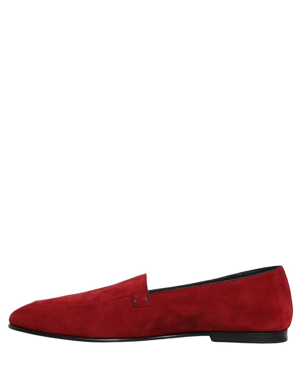 Men’s Dolce & Gabbana Red Suede Logo Slip on Flats Loafers Shoes