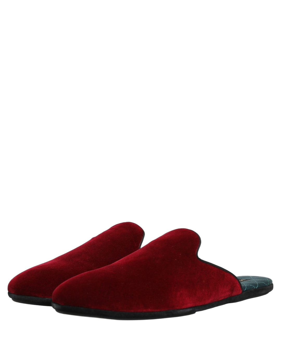 Men’s Dolce &amp; Gabbana Red Suede Slides Flat Slipper Men Shoes