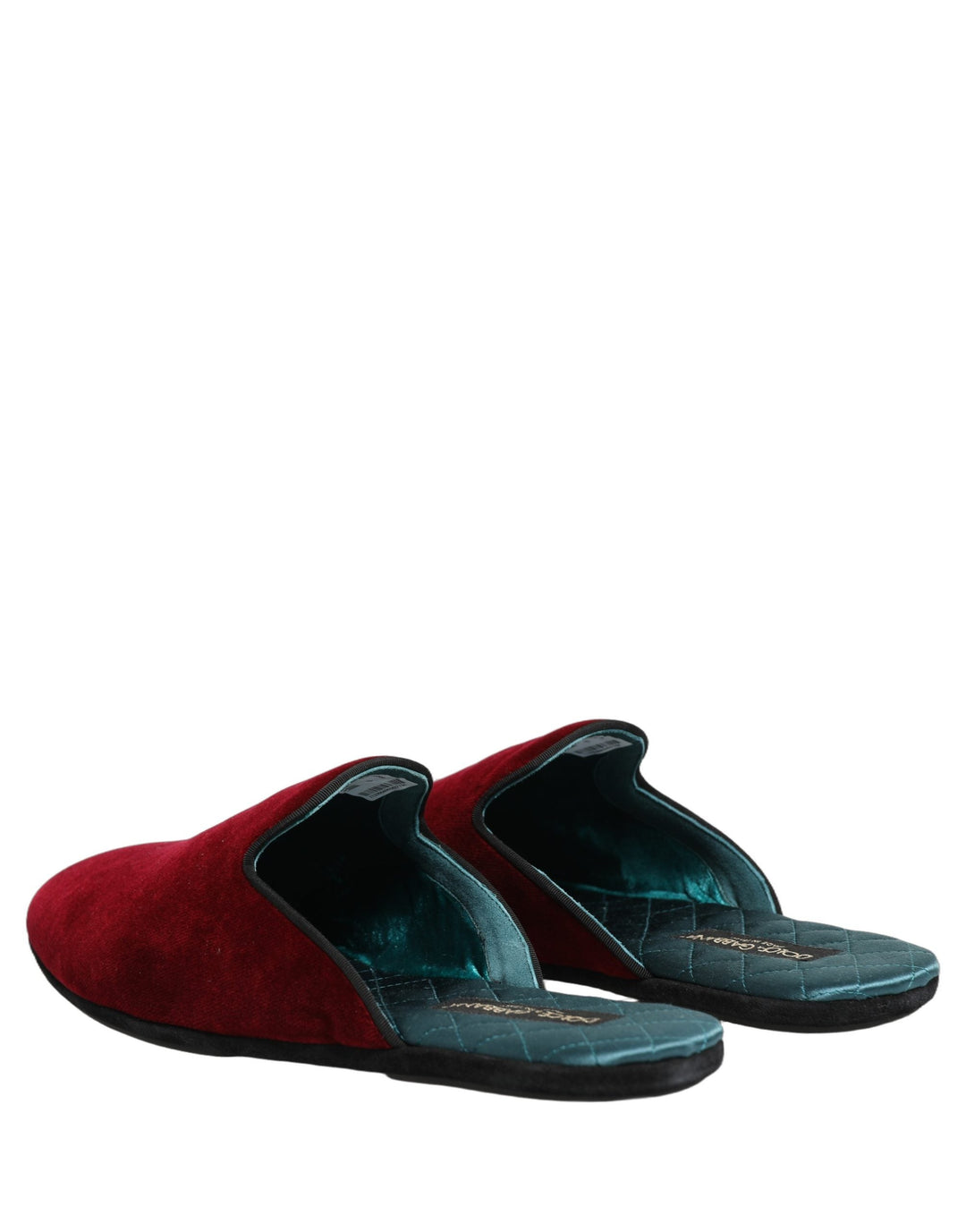 Men’s Dolce &amp; Gabbana Red Suede Slides Flat Slipper Men Shoes