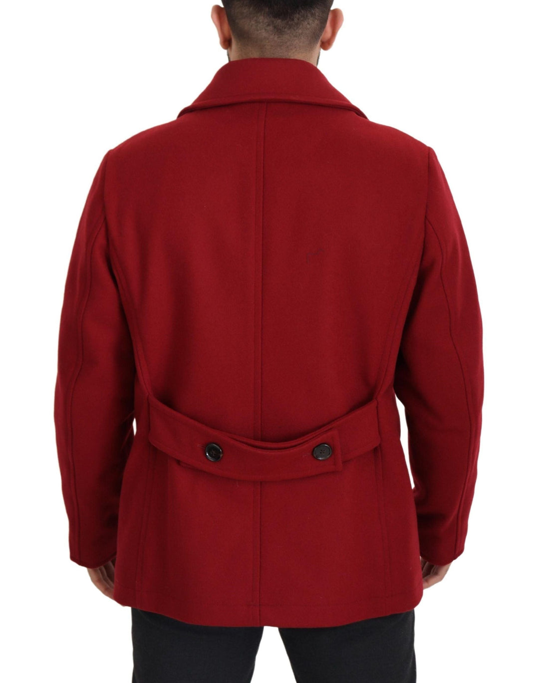 Men’s Dolce &amp; Gabbana Red Wool Double Breasted Coat Jacket