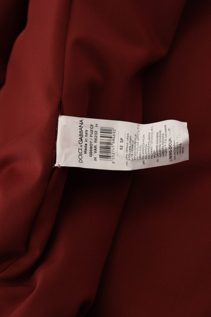 Men’s Dolce &amp; Gabbana Red Wool Double Breasted Coat Jacket