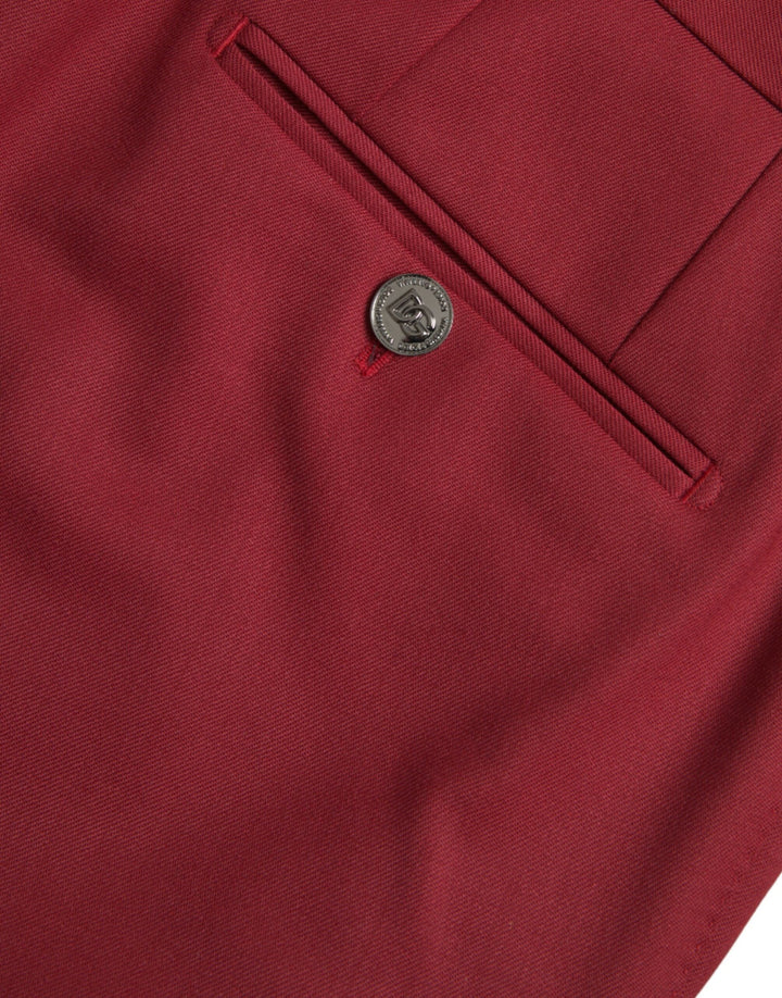 Men’s Dolce &amp; Gabbana Red Wool Men Slim Fit Dress Pants