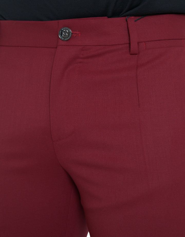 Men’s Dolce &amp; Gabbana Red Wool Men Slim Fit Dress Pants