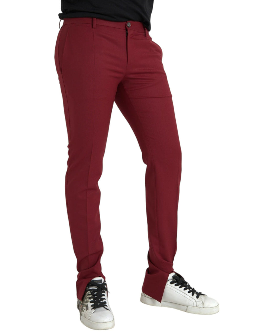 Men’s Dolce & Gabbana Red Wool Men Slim Fit Dress Pants