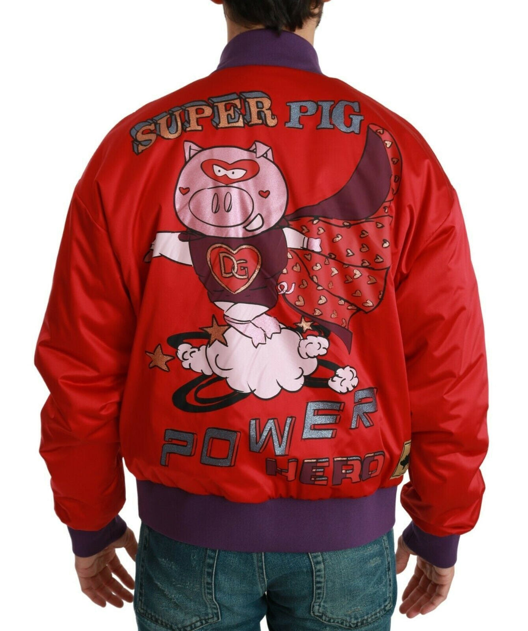 Men’s Dolce &amp; Gabbana Red Year of the Pig Bomber Jacket