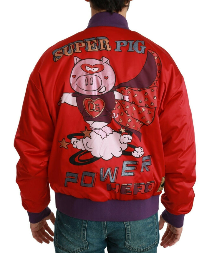 Men’s Dolce &amp; Gabbana Red Year of the Pig Bomber Jacket