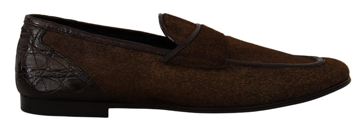 Men’s Dolce &amp; Gabbana Shoes Dress Loafers Brown Leather Slip