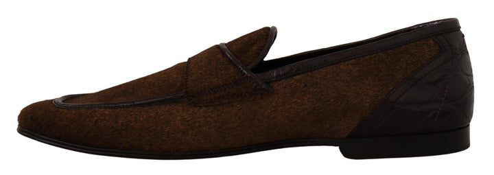 Men’s Dolce &amp; Gabbana Shoes Dress Loafers Brown Leather Slip