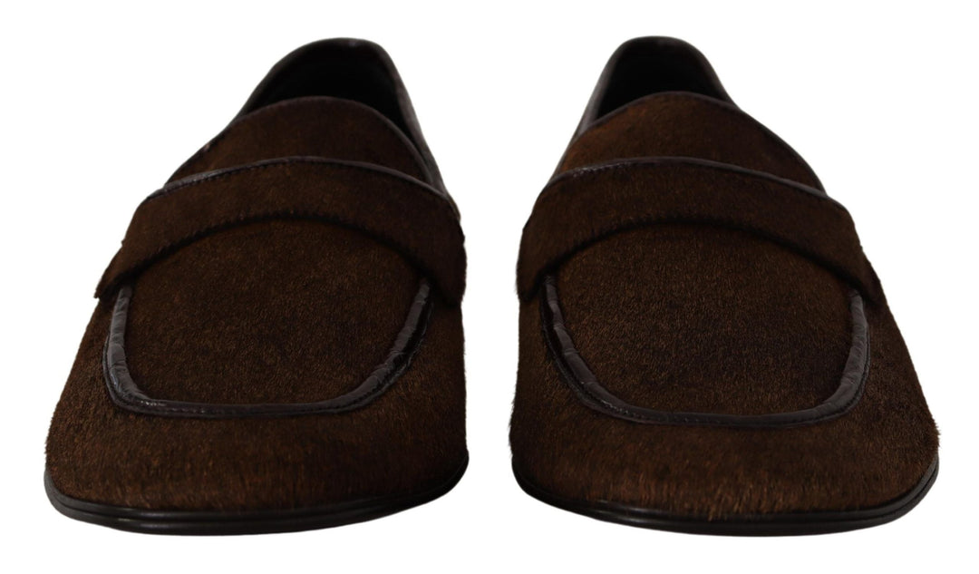 Men’s Dolce &amp; Gabbana Shoes Dress Loafers Brown Leather Slip