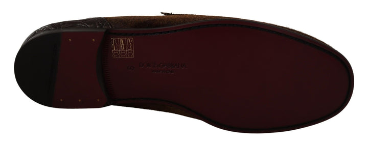 Men’s Dolce &amp; Gabbana Shoes Dress Loafers Brown Leather Slip