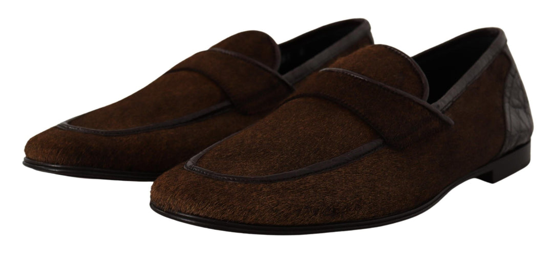 Men’s Dolce &amp; Gabbana Shoes Dress Loafers Brown Leather Slip