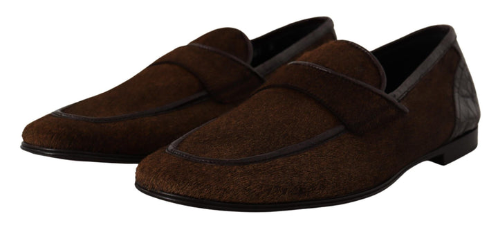 Men’s Dolce &amp; Gabbana Shoes Dress Loafers Brown Leather Slip