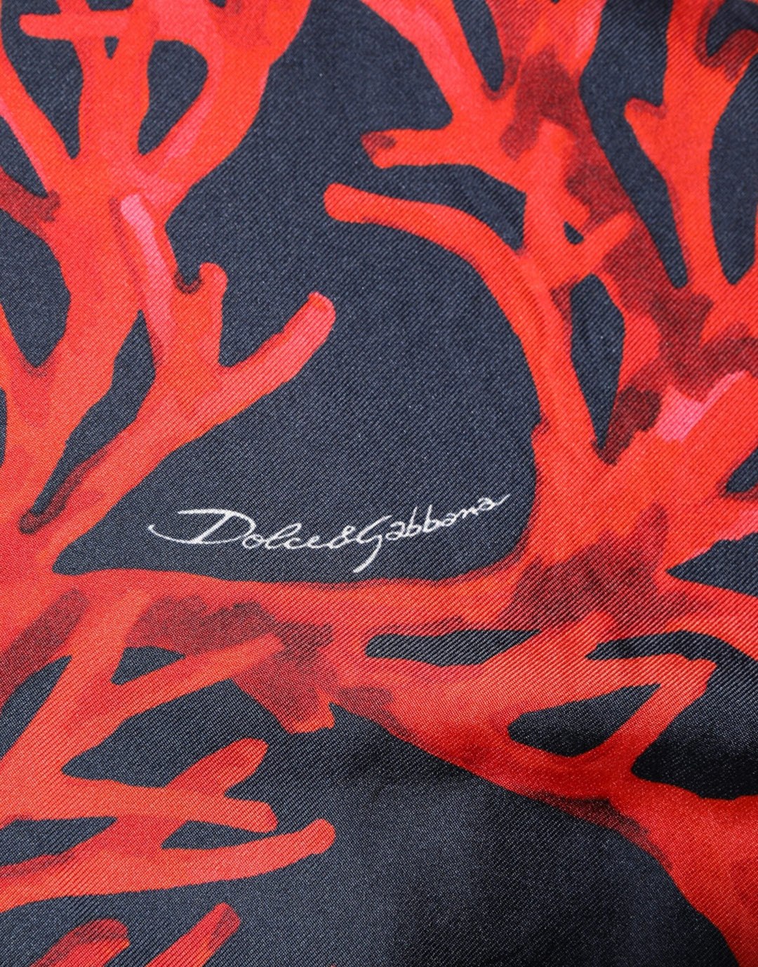 Men’s Dolce &amp; Gabbana Silk Navy Red Coral Print Pullover Sweater